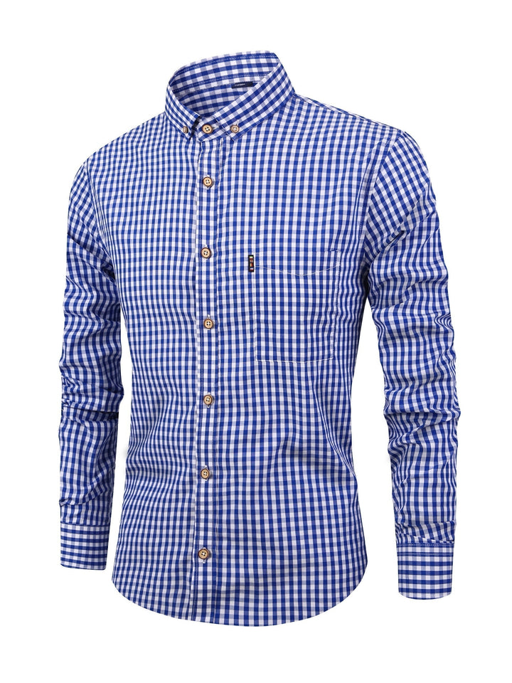 Mens Plaid Shirt Soft Blend Relaxed Fit - BritishMode