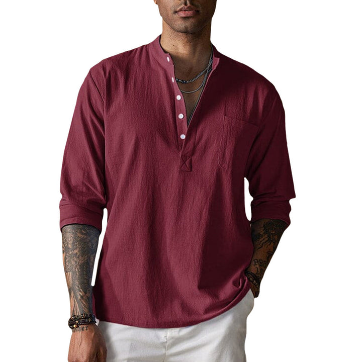 Mens Shirt Breathable Blend Rumpled Texture