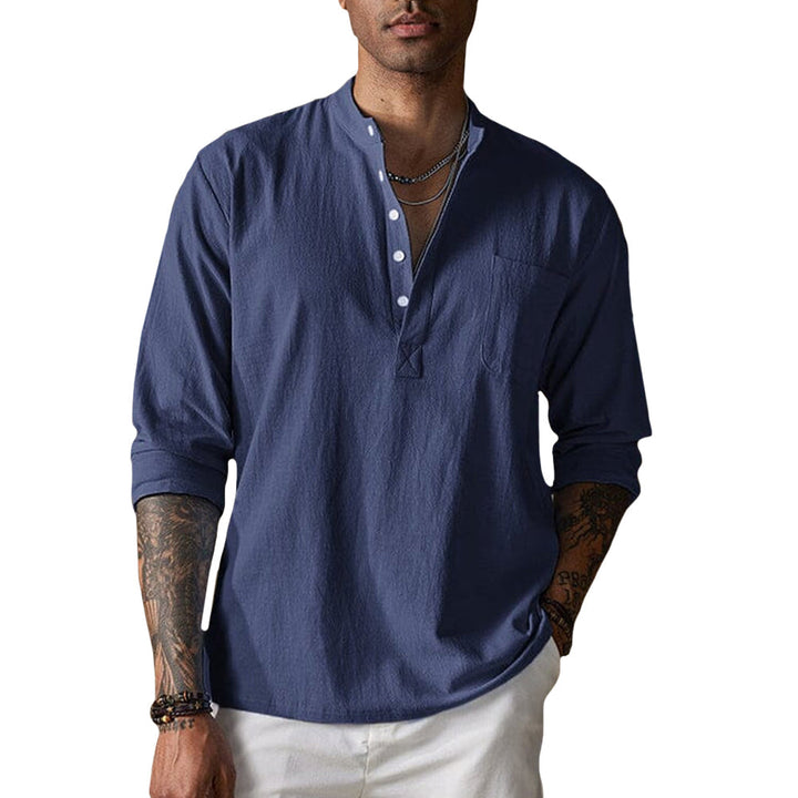 Mens Shirt Breathable Blend Rumpled Texture
