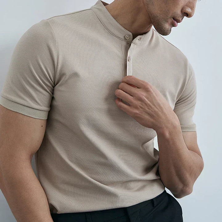 Mens Short Sleeve Shirt Collared Slim Fit Breathable