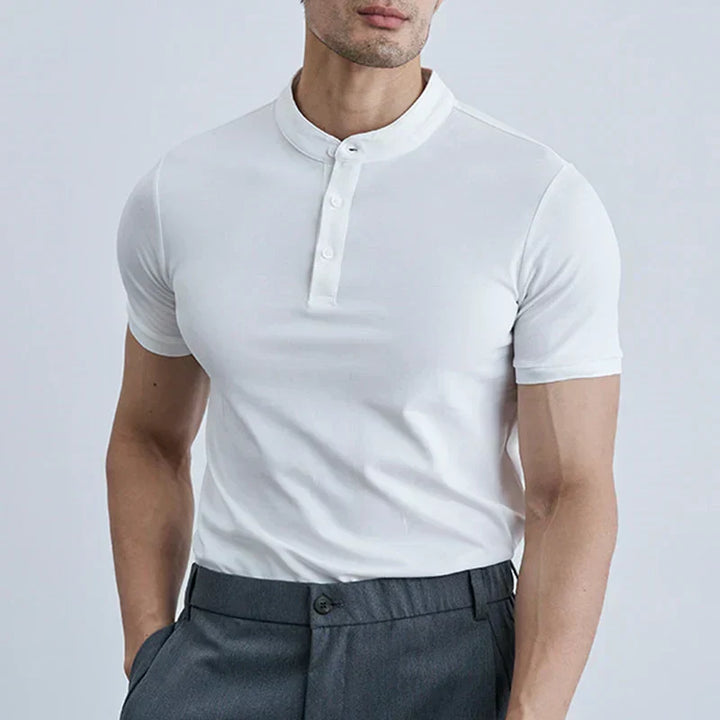 Mens Short Sleeve Shirt Collared Slim Fit Breathable - BritishMode