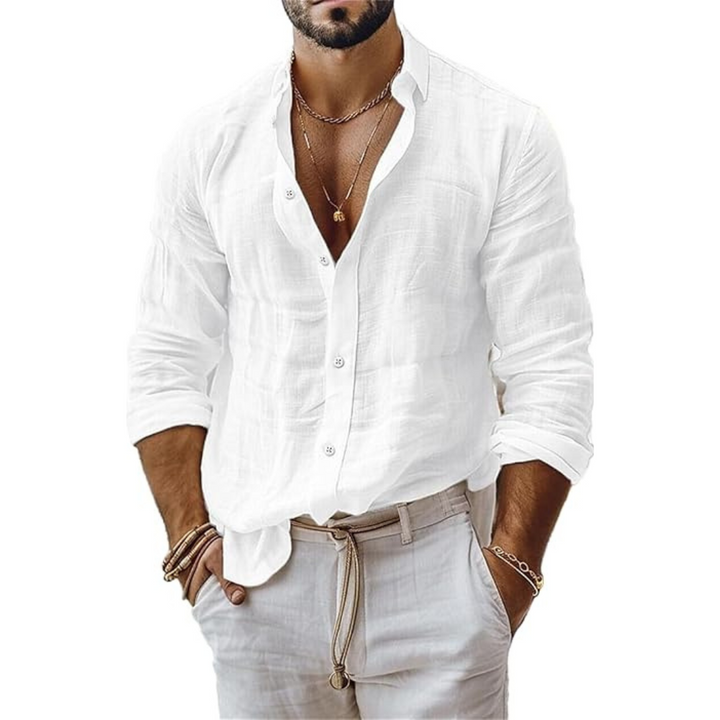 Mens Slim Fit Lightweight Blend Shirt Under Jacket