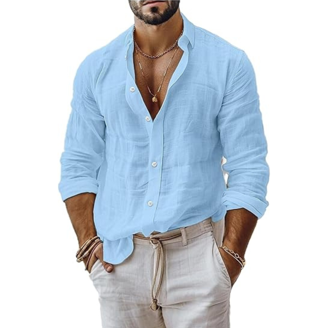 Mens Slim Fit Lightweight Blend Shirt Under Jacket