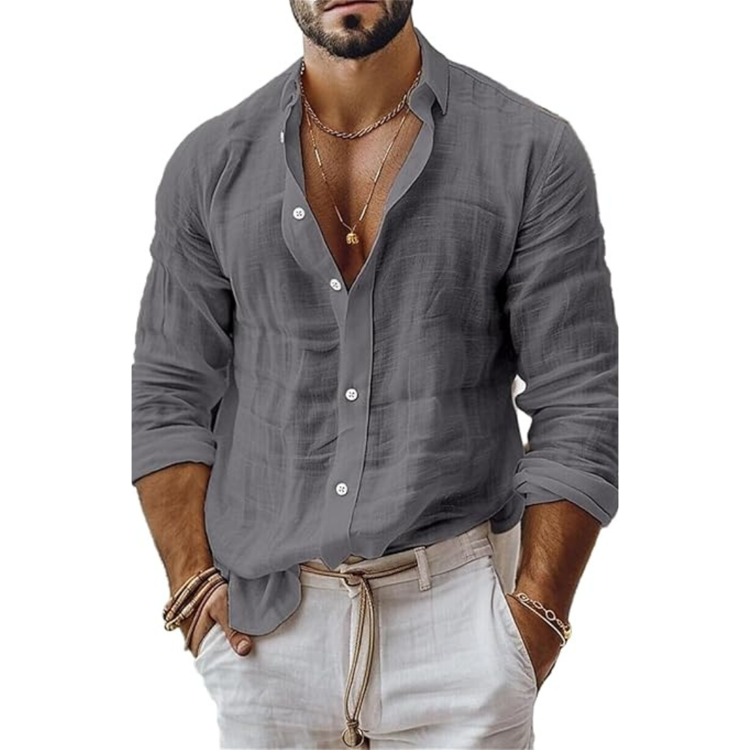 Mens Slim Fit Lightweight Blend Shirt Under Jacket