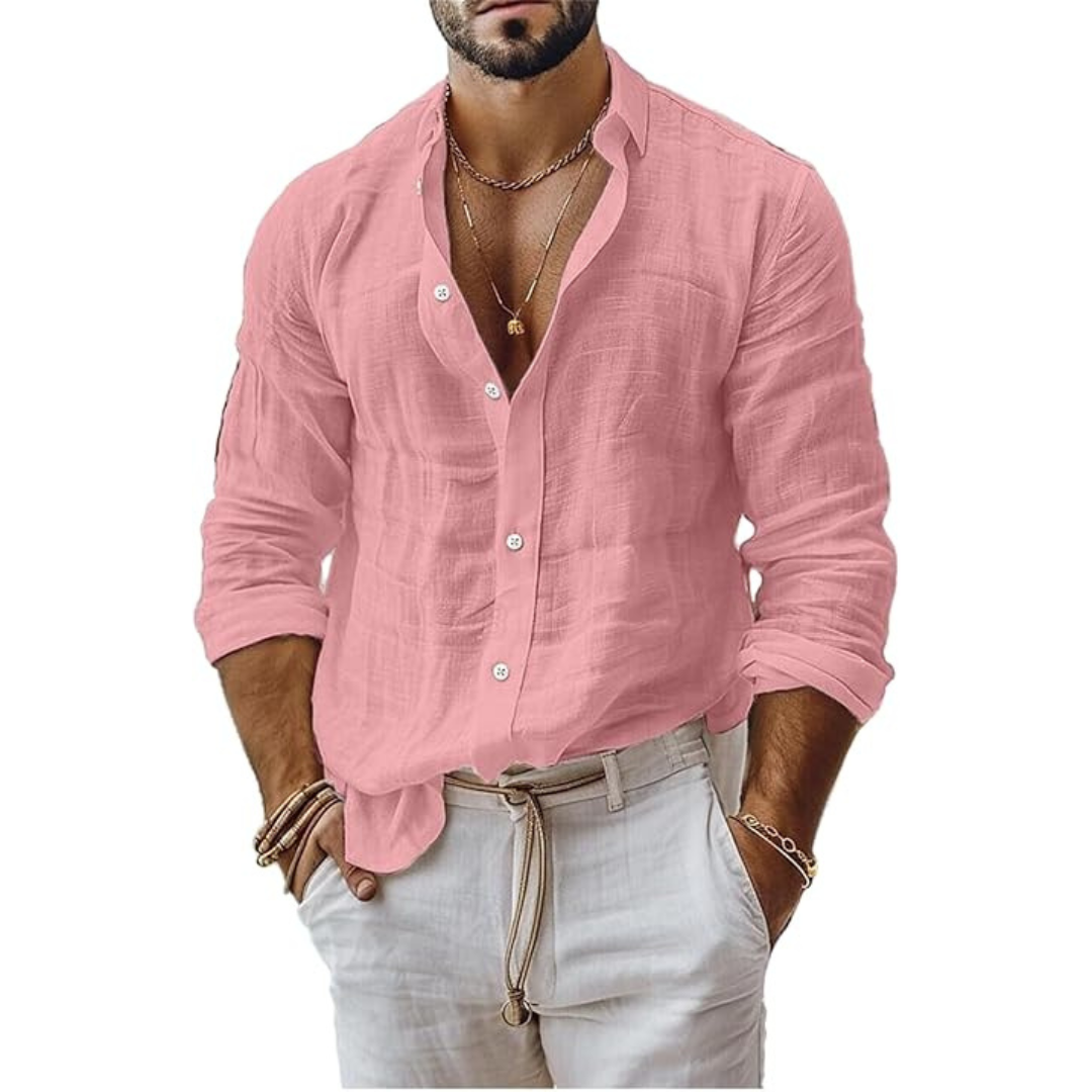 Mens Slim Fit Lightweight Blend Shirt Under Jacket - BritishMode