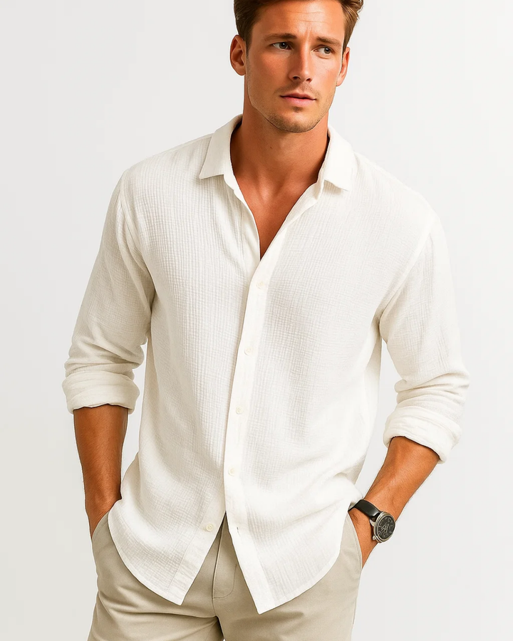 Mens Shirt Smart Collar Full Button Front Regular Fit