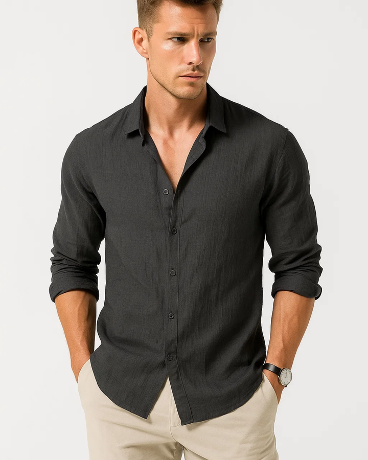Mens Shirt Smart Collar Full Button Front Regular Fit
