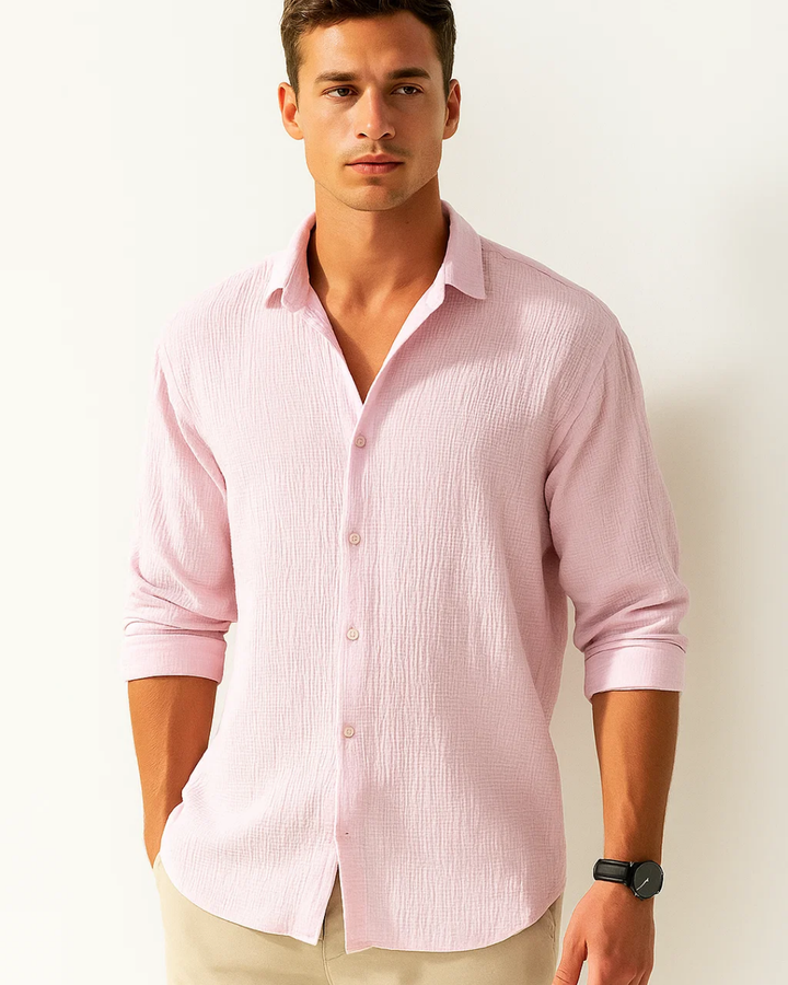 Mens Shirt Smart Collar Full Button Front Regular Fit