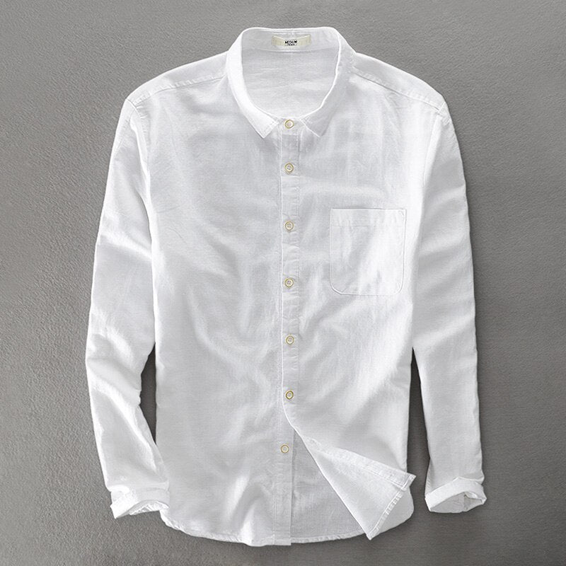 Mens Shirt Soft Blend Classic Collar Button Front