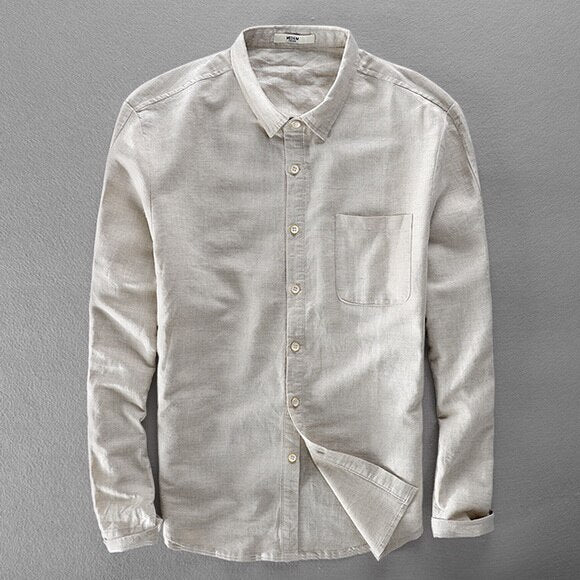 Mens Shirt Soft Blend Classic Collar Button Front