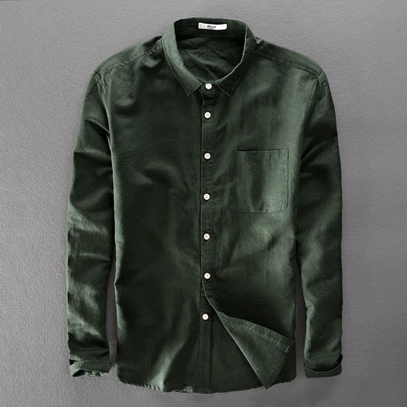 Mens Shirt Soft Blend Classic Collar Button Front