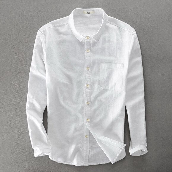 Mens Shirt Soft Blend Classic Collar Button Front