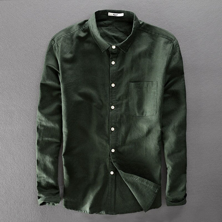 Mens Shirt Soft Blend Classic Collar Button Front
