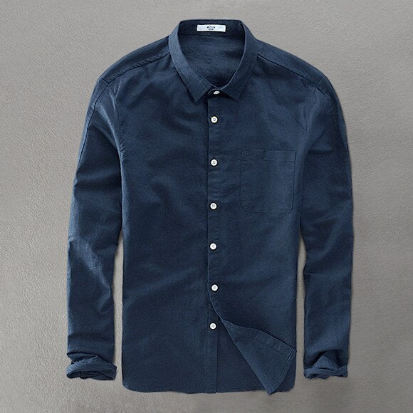Mens Shirt Soft Blend Classic Collar Button Front - BritishMode