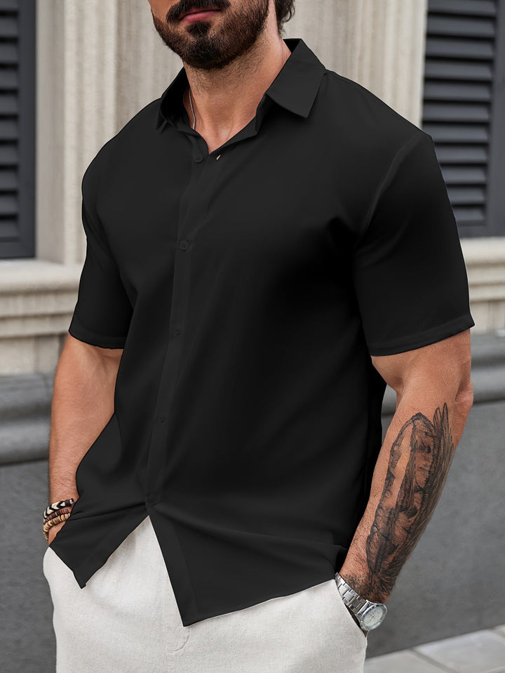 Mens Shirt Soft Blend Fabric Stretch Fit - BritishMode