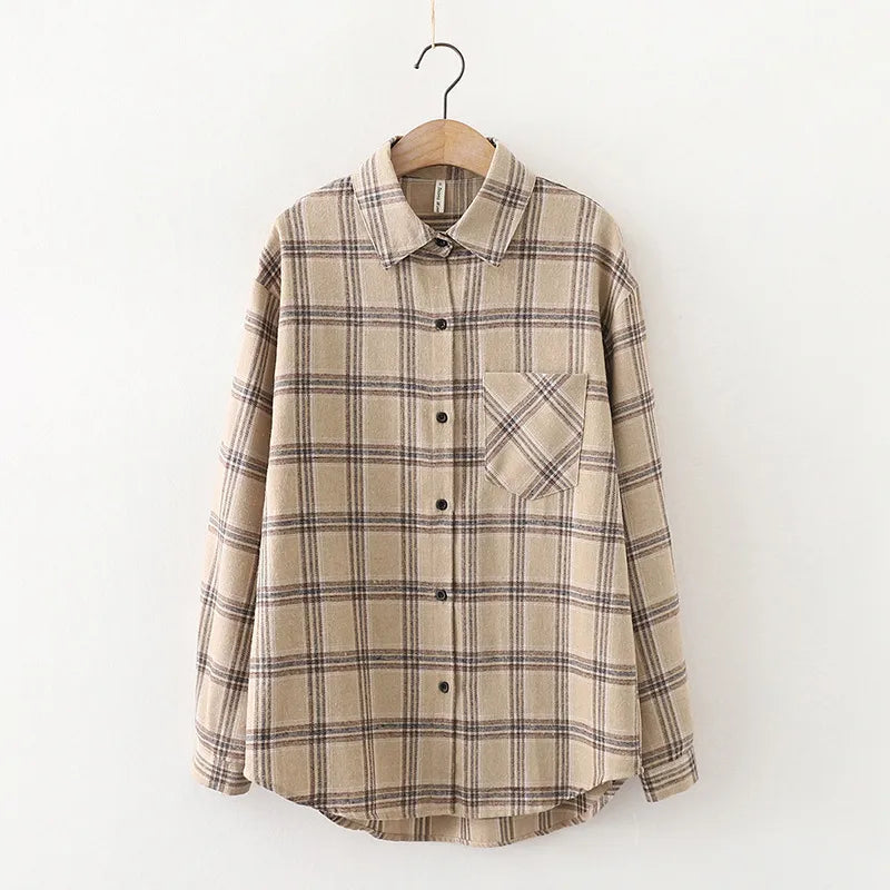 Mens Shirt Soft Blend Plaid Pattern Relaxed Fit