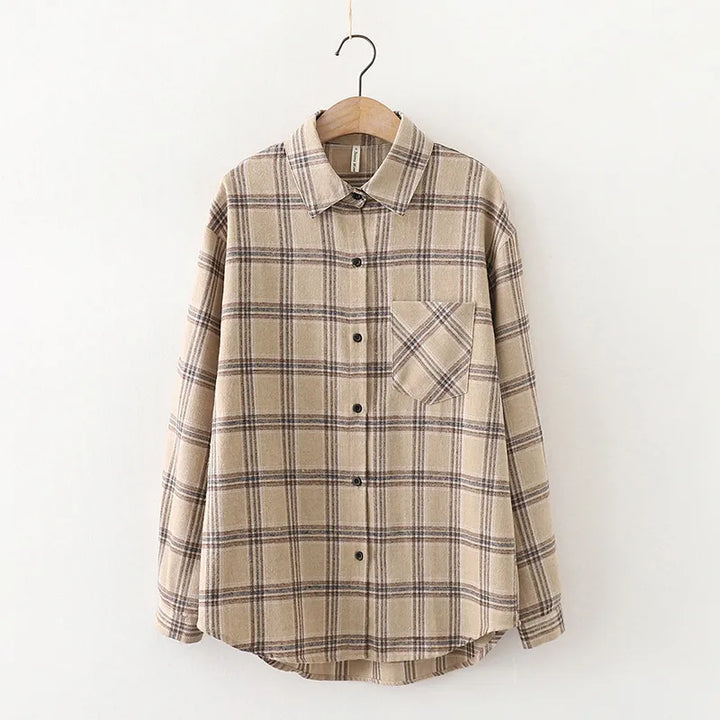 Mens Shirt Soft Blend Plaid Pattern Relaxed Fit