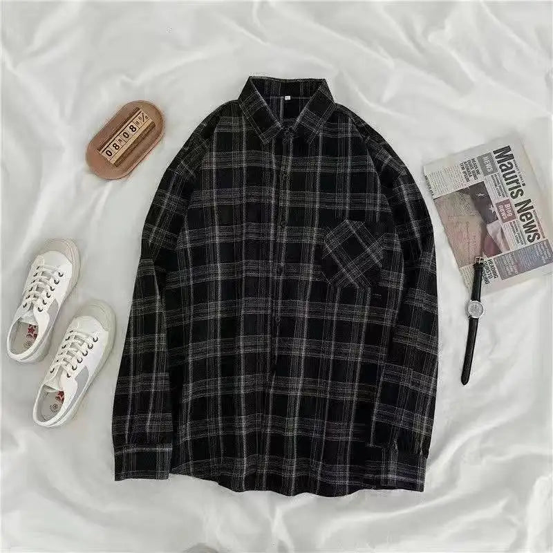Mens Shirt Soft Blend Plaid Pattern Relaxed Fit