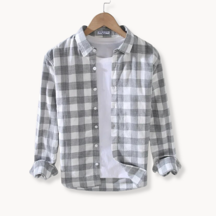 Mens Shirt Soft Blend Plaid Structured Fit Neat Collar