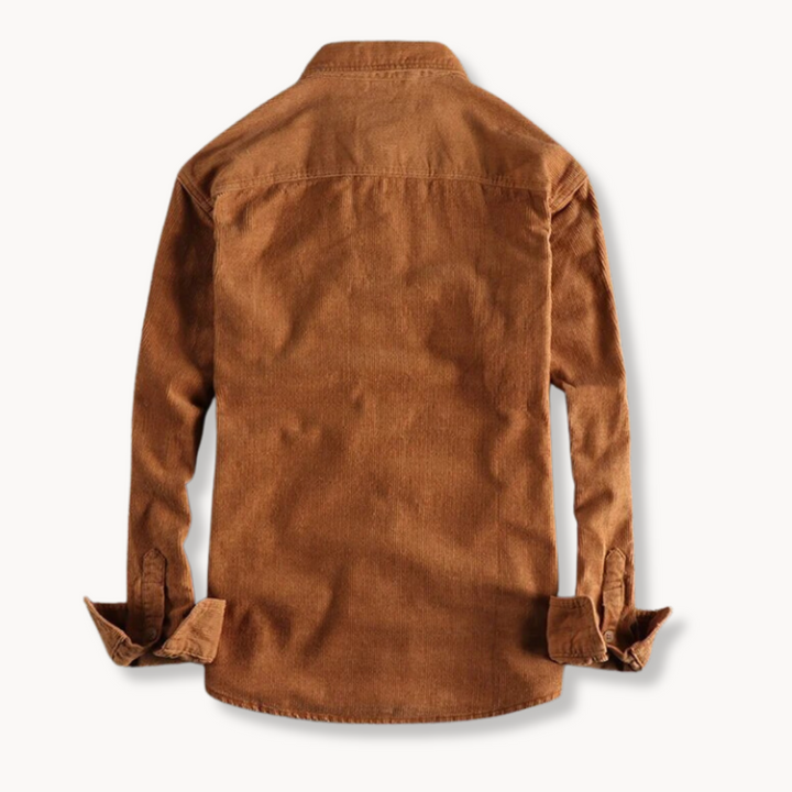 Mens Shirt Soft Corduroy Weave Patch Pocket Casual Fit