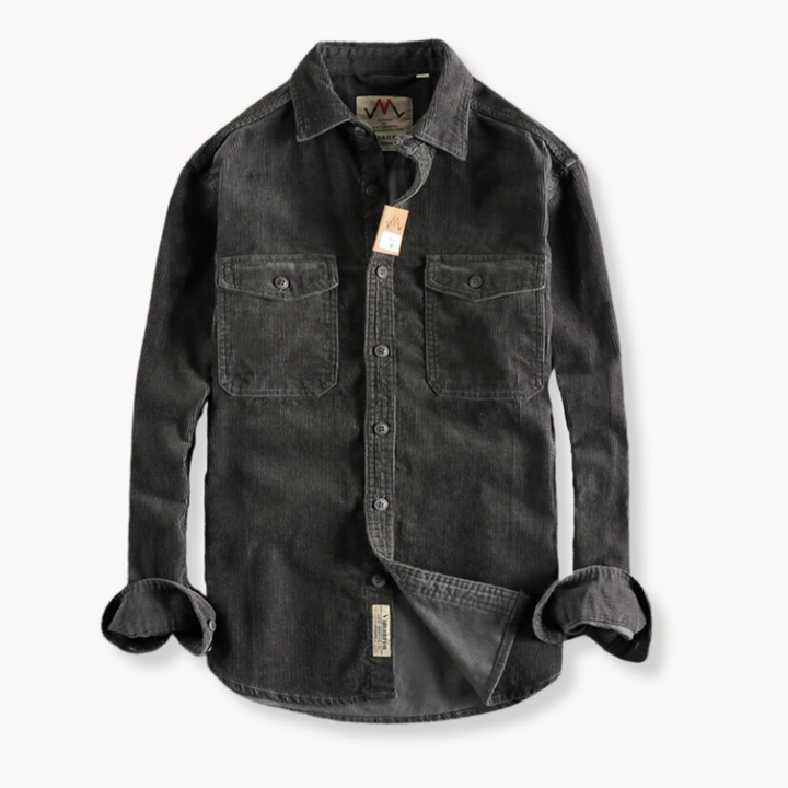Mens Shirt Soft Corduroy Weave Patch Pocket Casual Fit