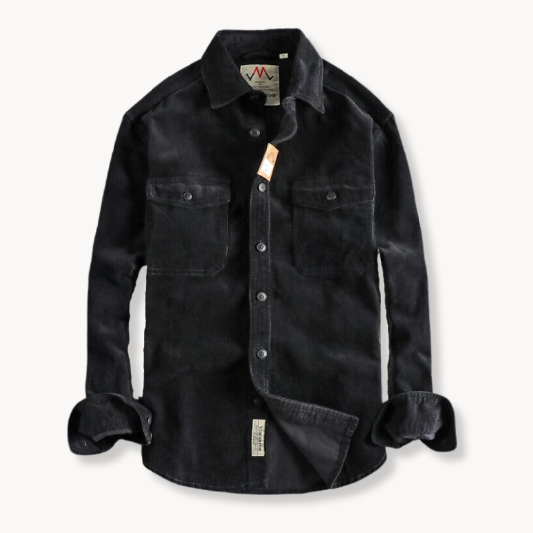 Mens Shirt Soft Corduroy Weave Patch Pocket Casual Fit