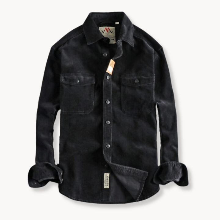 Mens Shirt Soft Corduroy Weave Patch Pocket Casual Fit