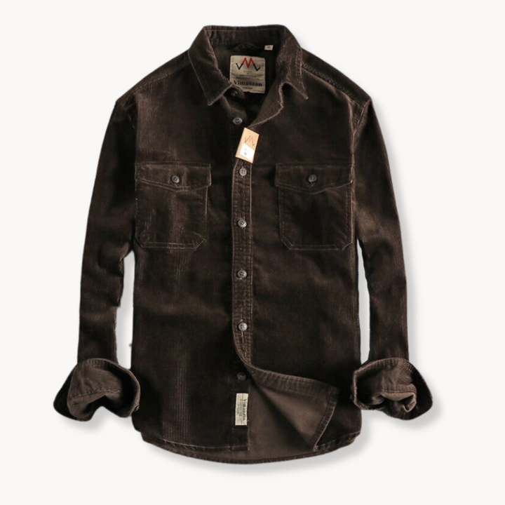 Mens Shirt Soft Corduroy Weave Patch Pocket Casual Fit