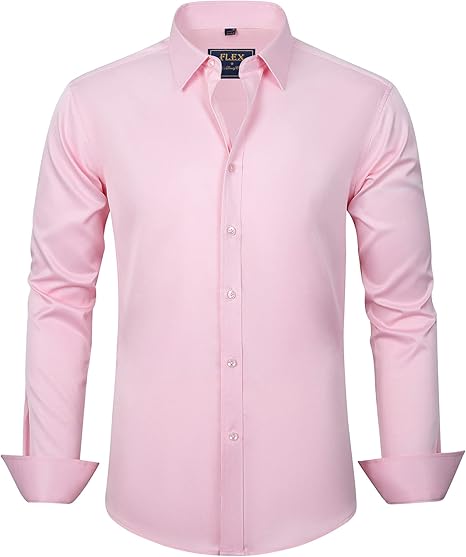 Mens Shirt Stretch Blend Fabric Wrinkle- Regular Fit
