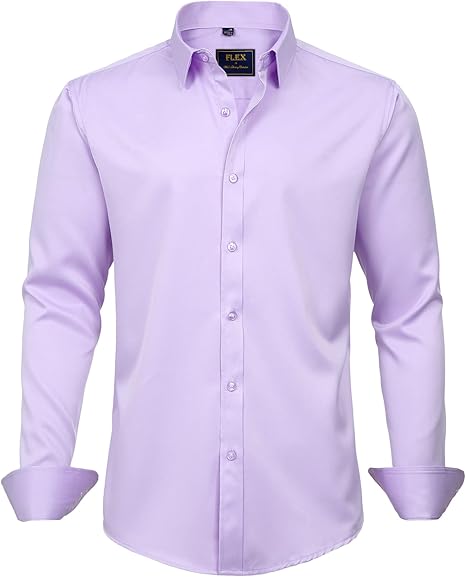 Mens Shirt Stretch Blend Fabric Wrinkle- Regular Fit
