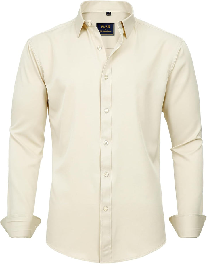 Mens Shirt Stretch Blend Fabric Wrinkle- Regular Fit