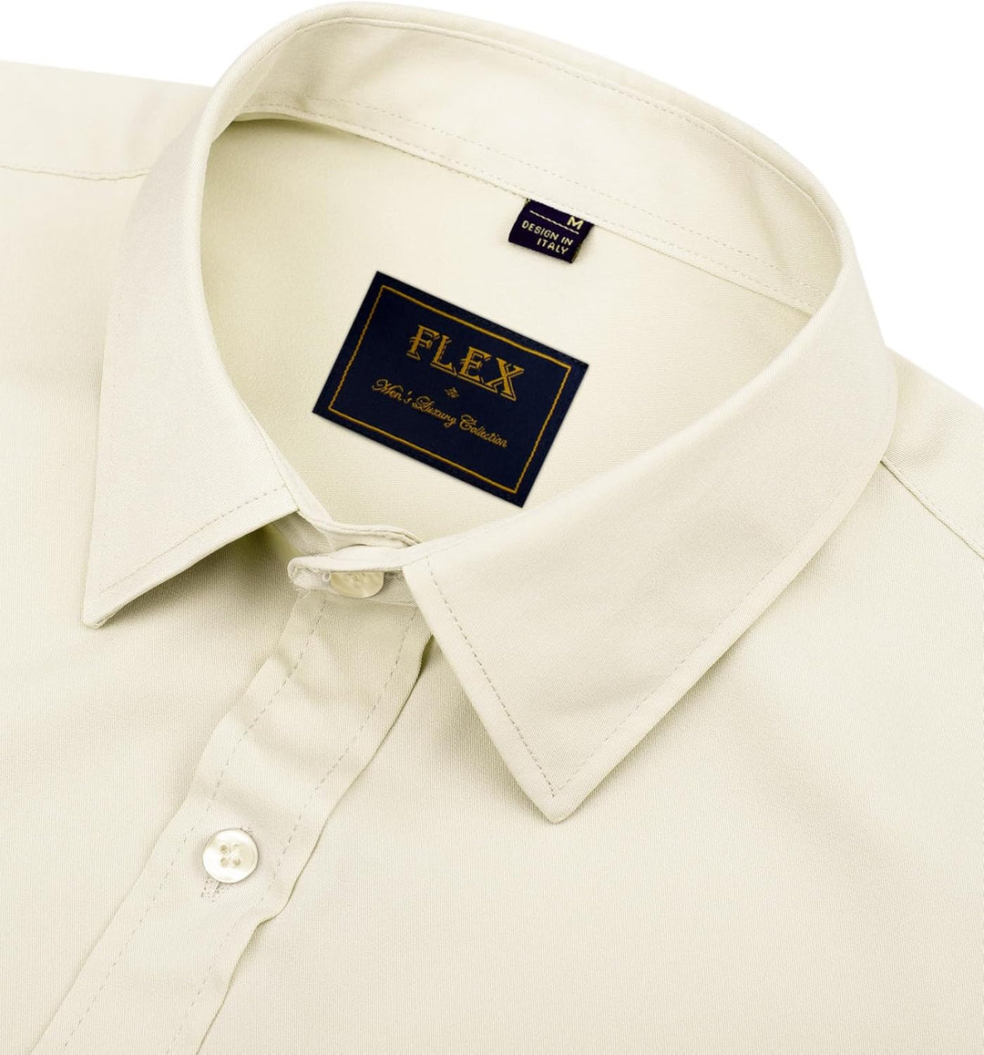 Mens Shirt Stretch Blend Fabric Wrinkle- Regular Fit