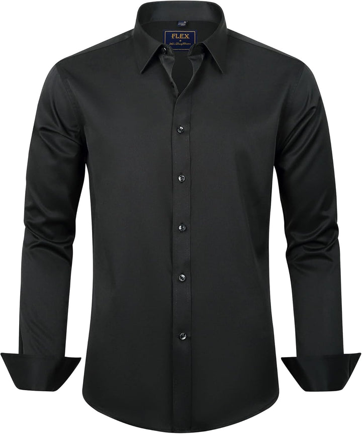 Mens Shirt Stretch Blend Fabric Wrinkle- Regular Fit - BritishMode