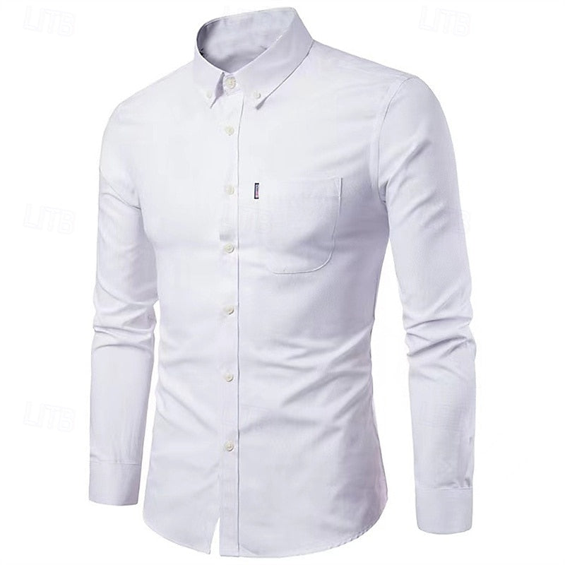 Mens Stretch Blend Shirt Fitted Cut Full Range of Motion