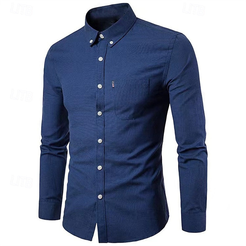 Mens Stretch Blend Shirt Fitted Cut Full Range of Motion