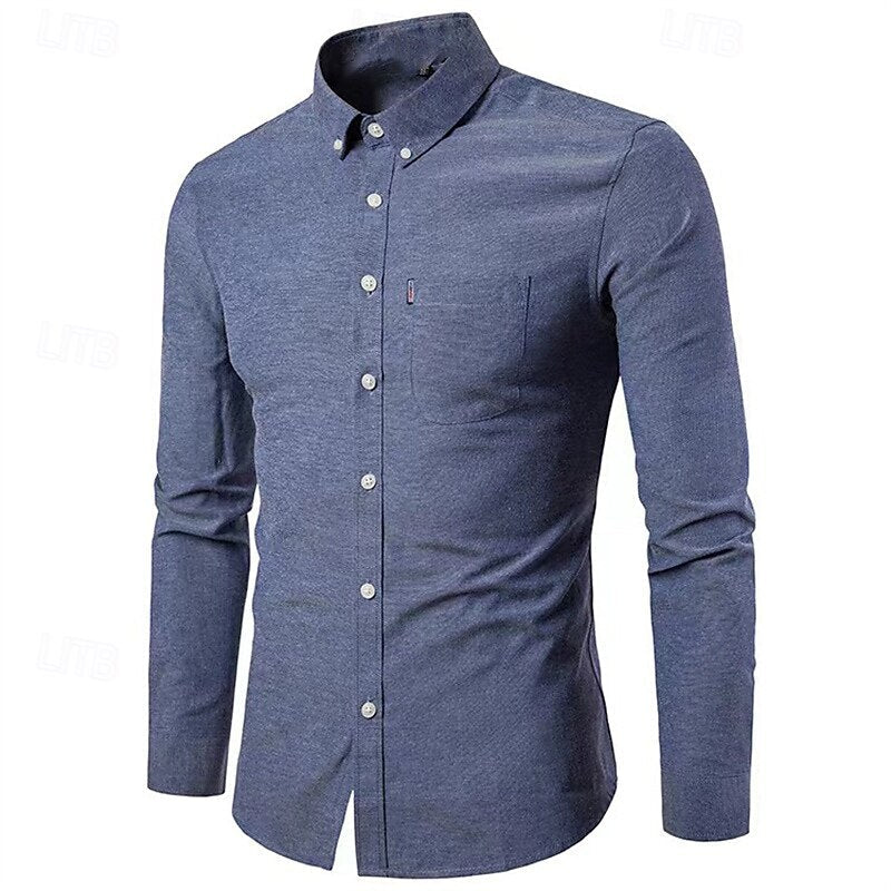 Mens Stretch Blend Shirt Fitted Cut Full Range of Motion - BritishMode