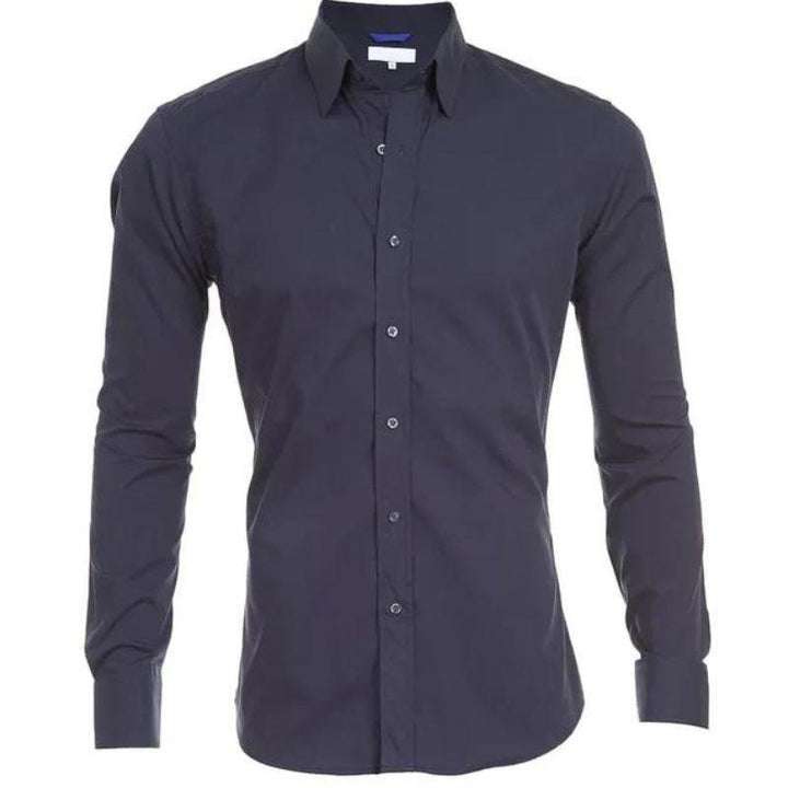 Mens Wrinkle-Resistant Blend Shirt with Zip Front and Smooth Drape