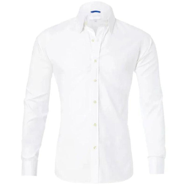 Mens Wrinkle-Resistant Blend Shirt with Zip Front and Smooth Drape