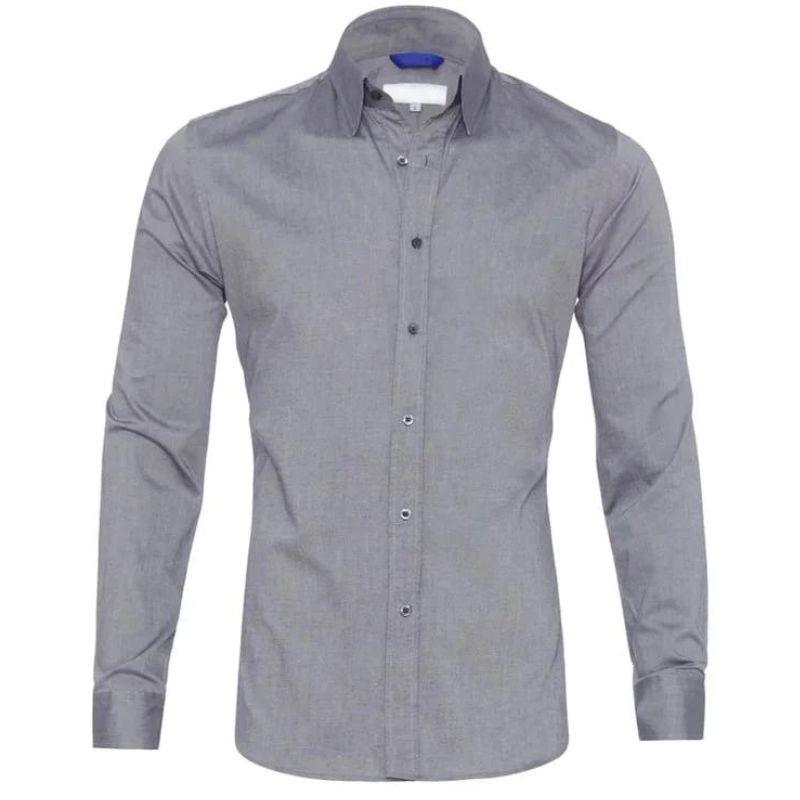 Mens Wrinkle-Resistant Blend Shirt with Zip Front and Smooth Drape