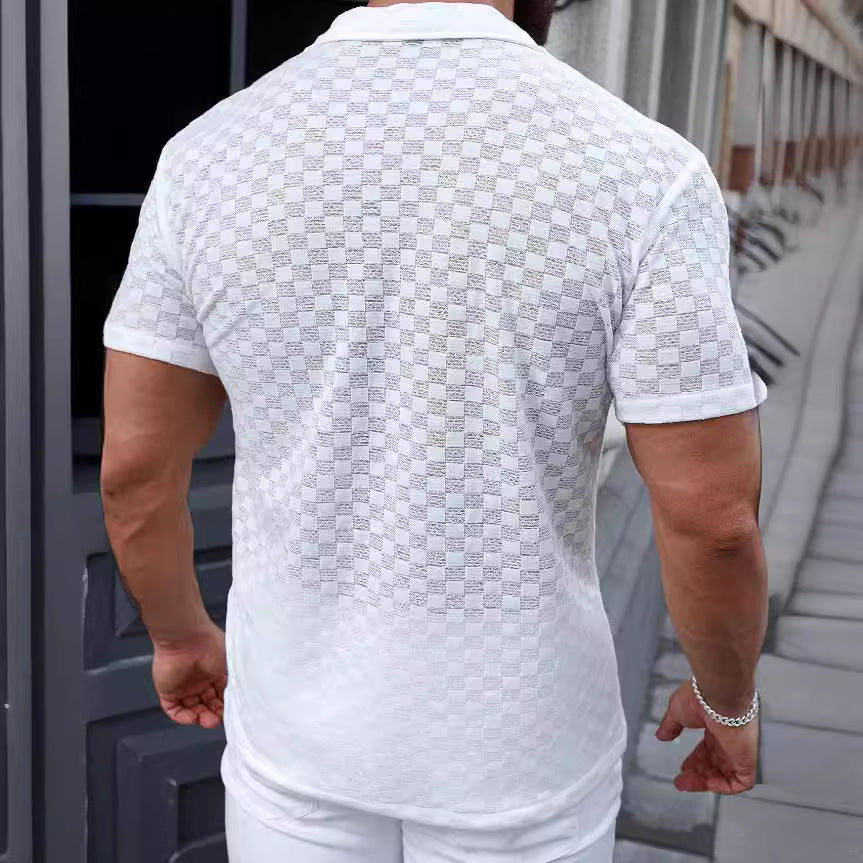 Womens Short Sleeve Shirt Lace Detail Breathable Knit Blend