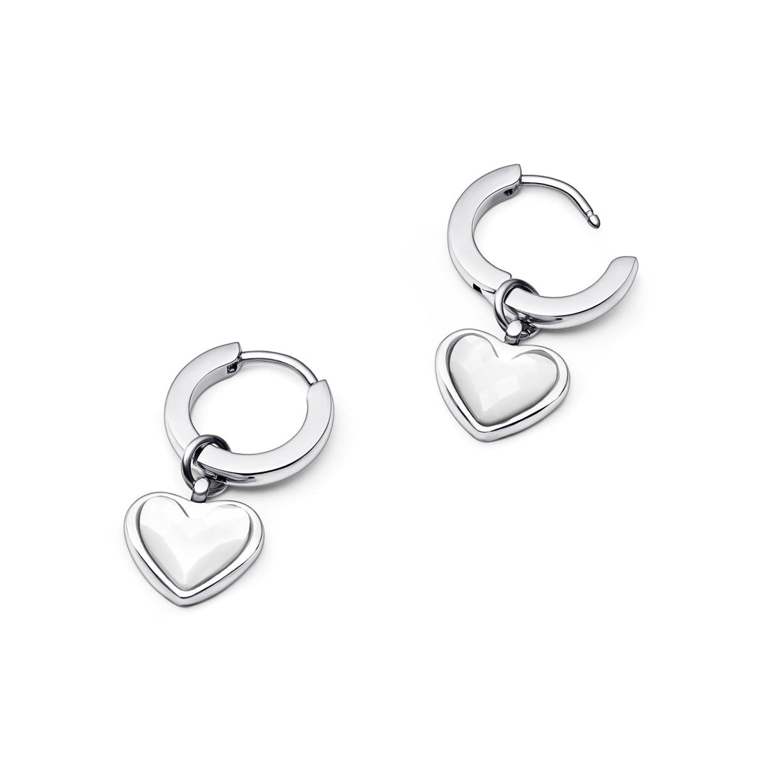 Womens Quartz Heart-Shaped Earrings