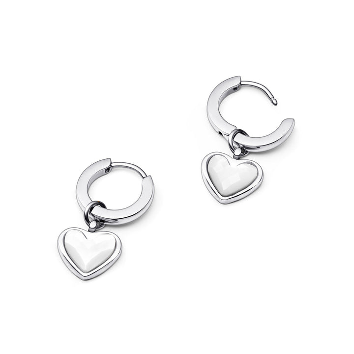 Womens Quartz Heart-Shaped Earrings