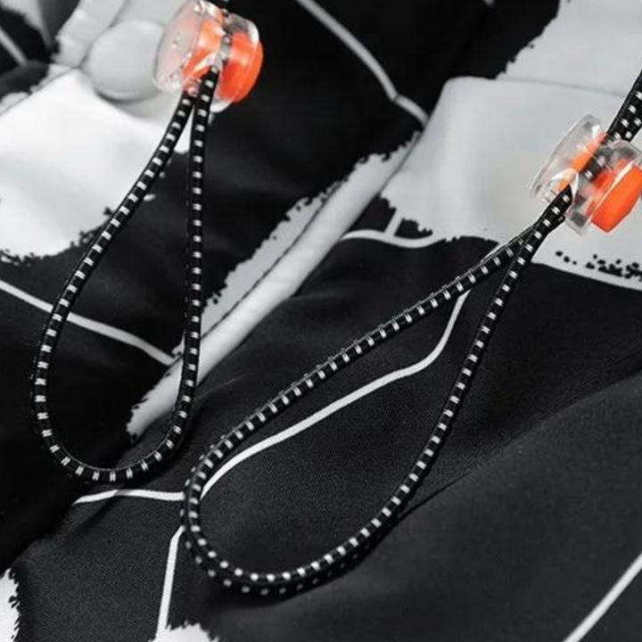 Mens Hooded Puffer Jacket with Printed Design