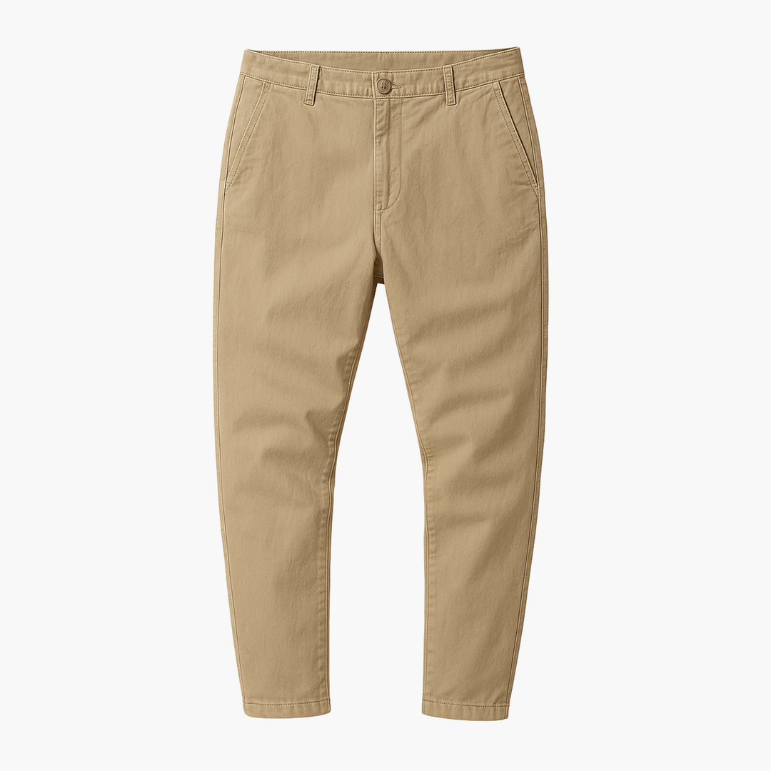 Mens Chino Trousers Slim Fit Lightweight Cotton