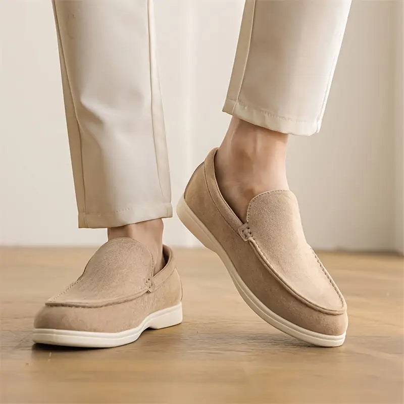 Womens Slip-On Loafers Textile Blend Upper Easy On Off