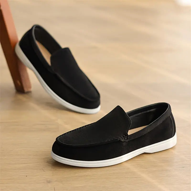 Womens Slip-On Loafers Textile Blend Upper Easy On Off