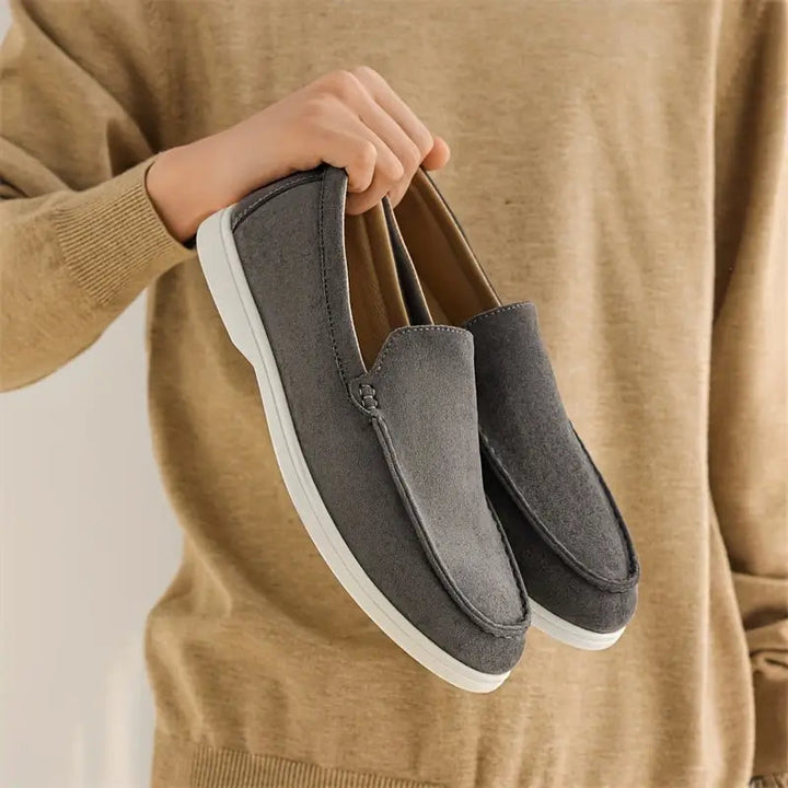 Womens Slip-On Loafers Textile Blend Upper Easy On Off