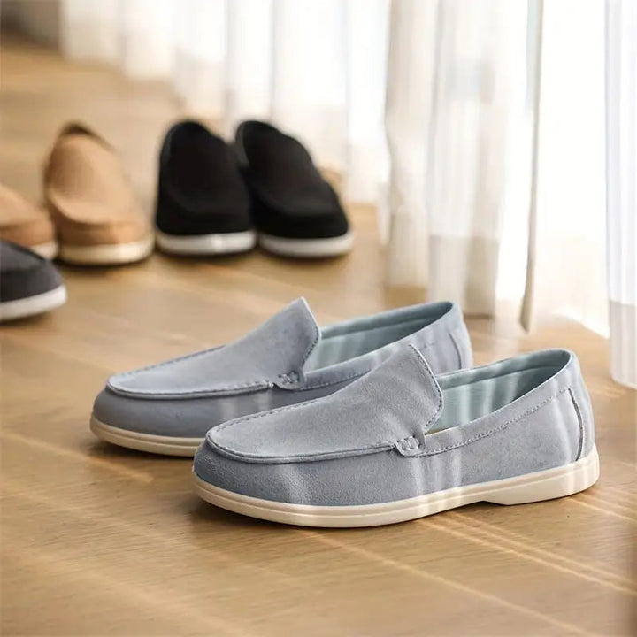 Womens Slip-On Loafers Textile Blend Upper Easy On Off