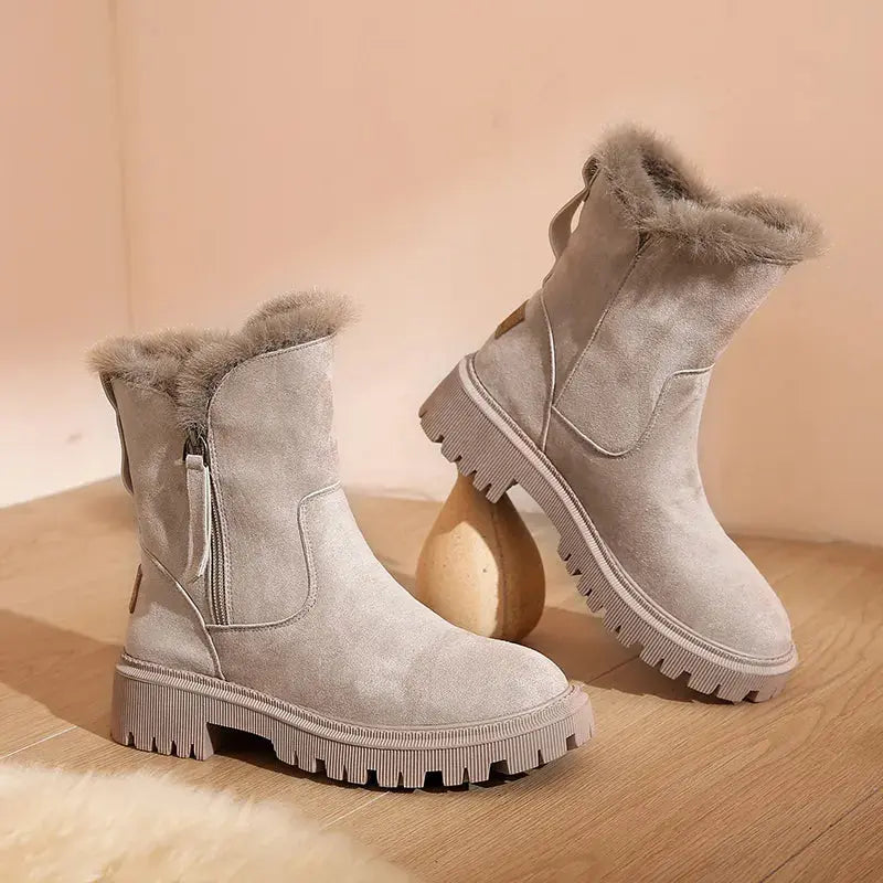 Womens Orthopedic Shoes Warmly Lined Easy-Zip Comfort - BritishMode