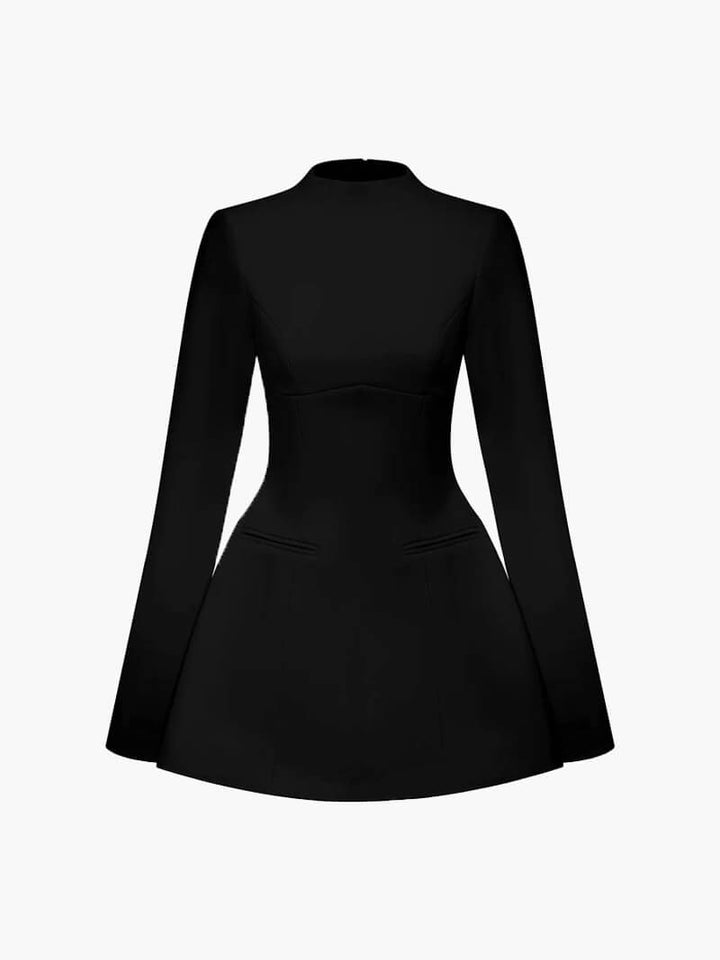 Womens Bodycon Dress High Neck Chic Fit - BritishMode